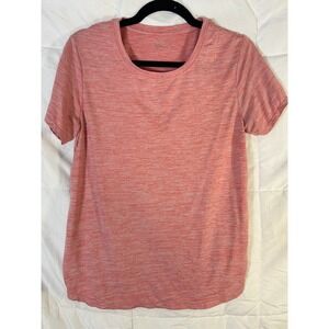 Jockey Women's Heathered Coral Short‎ Sleeve Crew Neck T-Shirt Size M